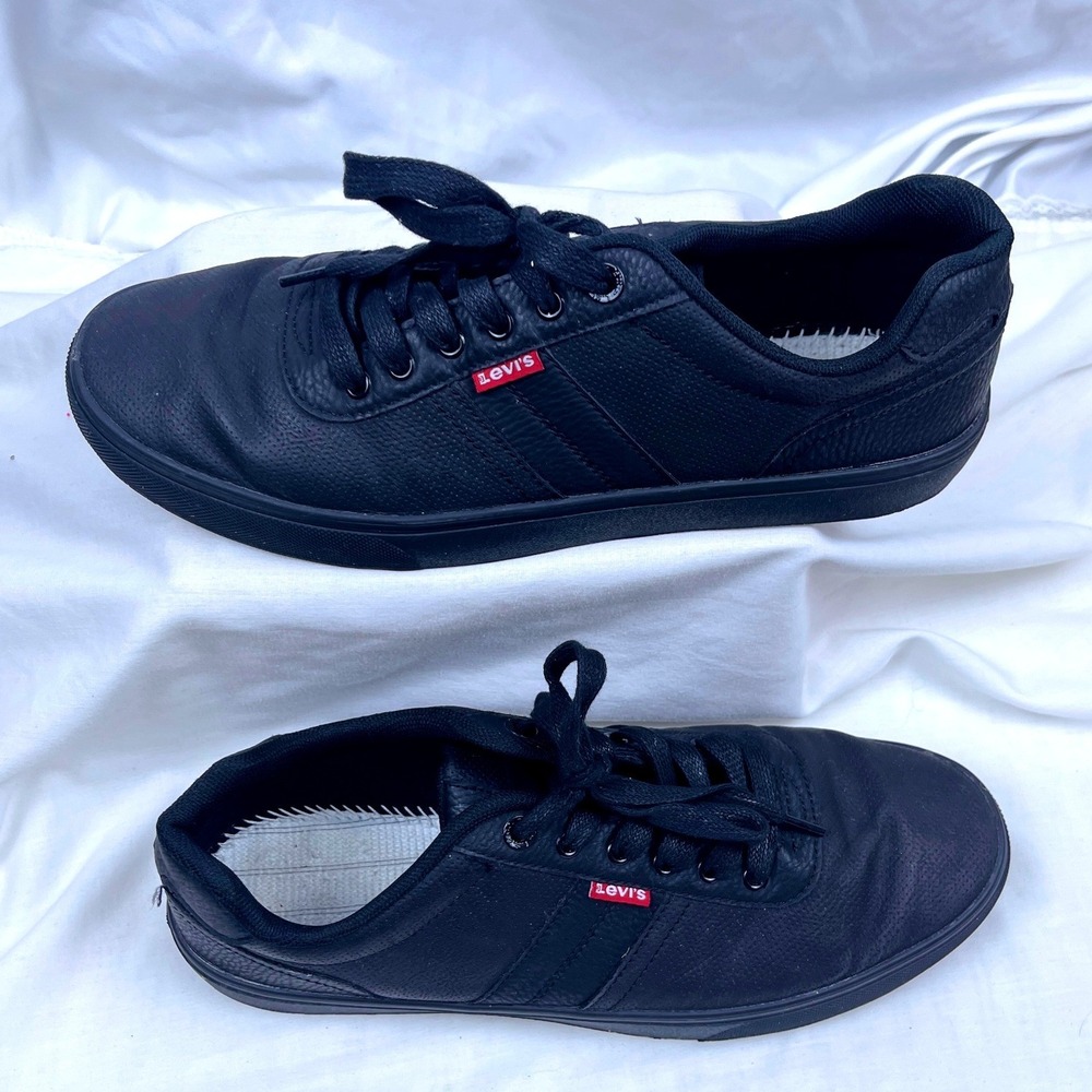 Levis Mens 519308XA48 Black Synthetic Low Top Sneakers Size 12